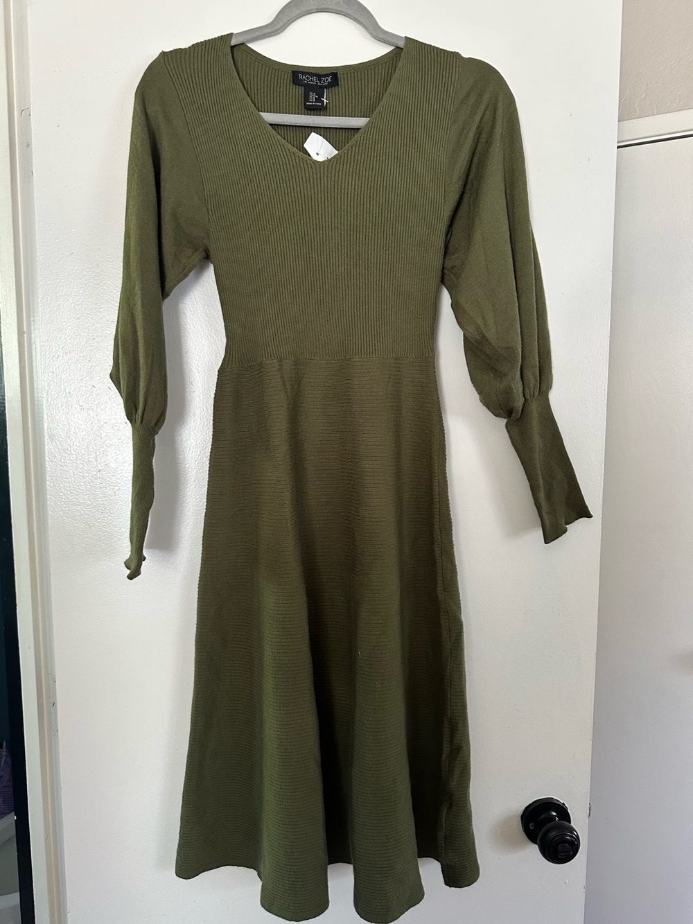 Rachel Zoe Olive Ribbed Knit Top